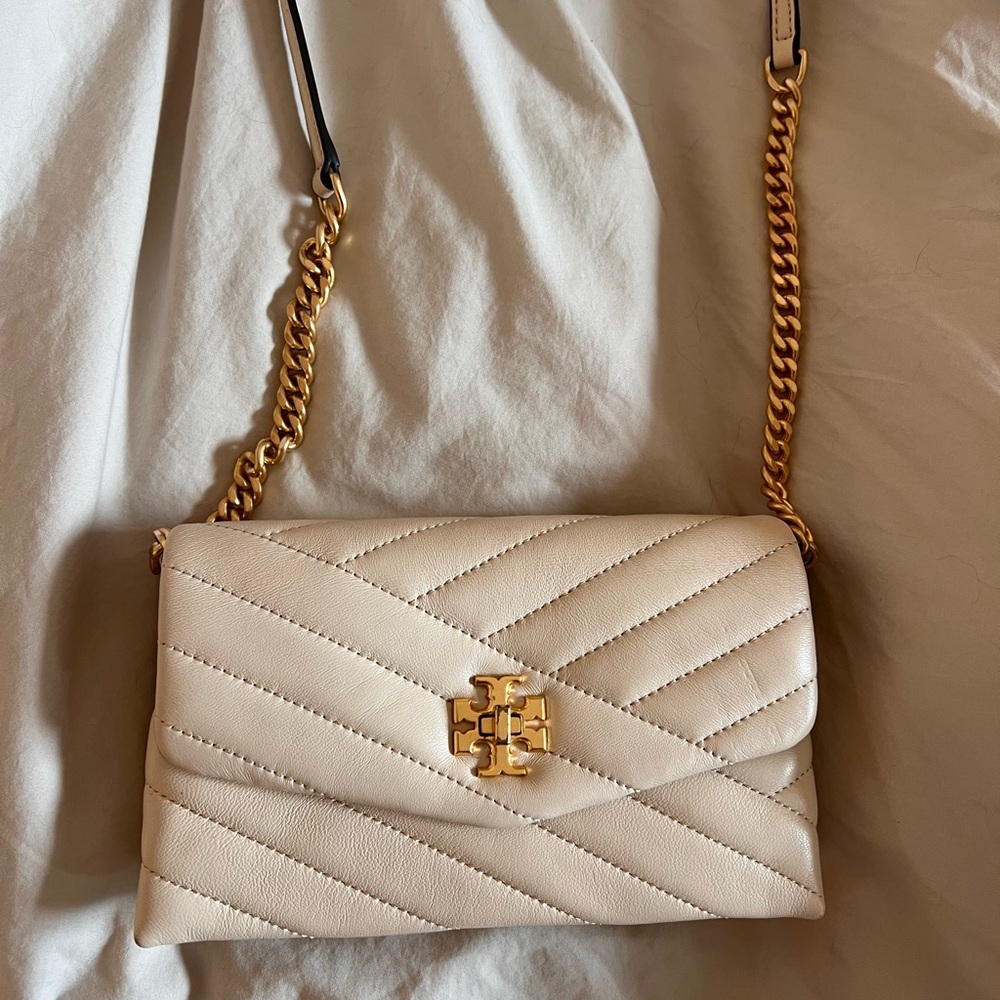 Tory Burch Kira Leather Crossbody Cream